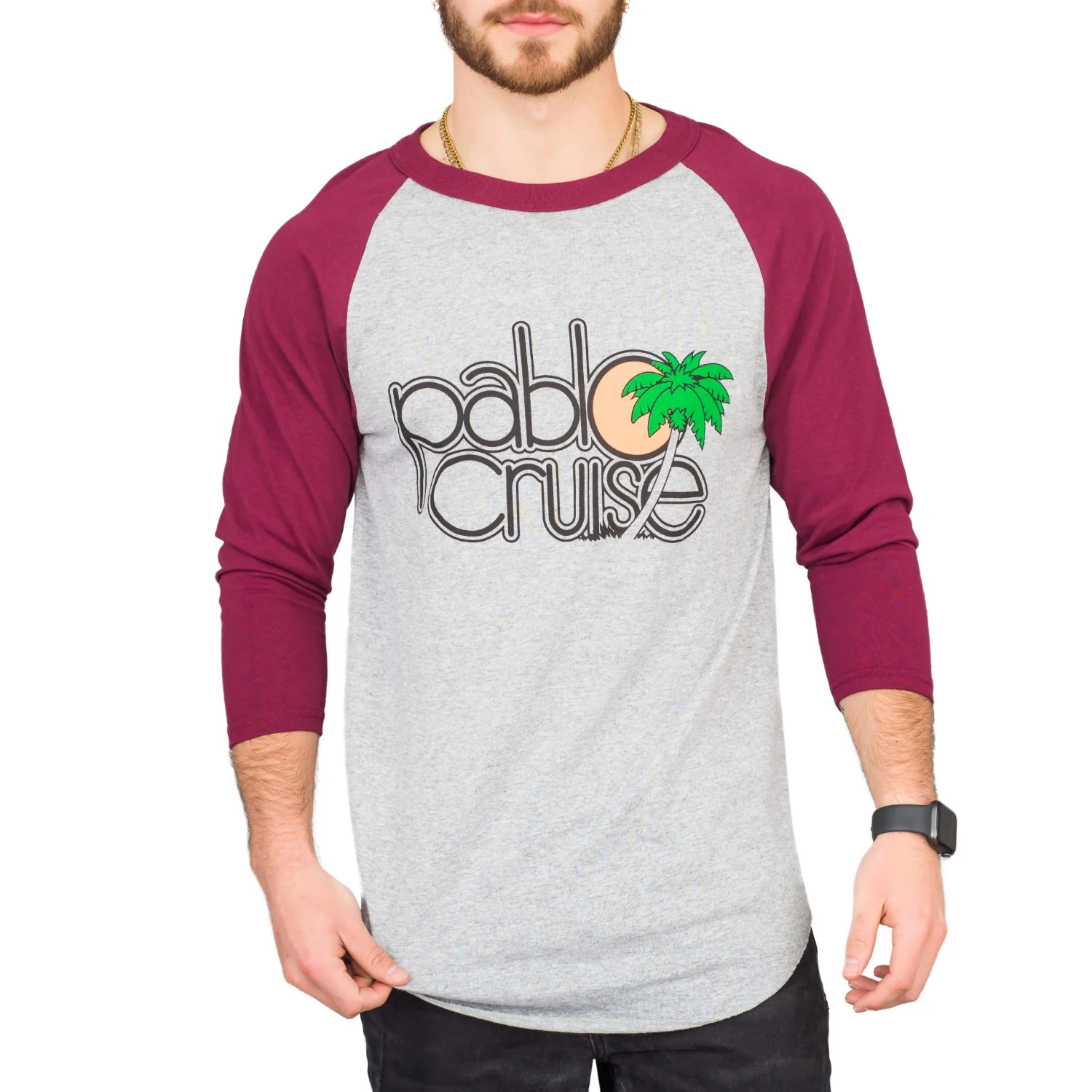 Step Bros Pablo Cruise Adult Gray and Maroon Raglan Funny Movie T-Shirt Tee - Image 23