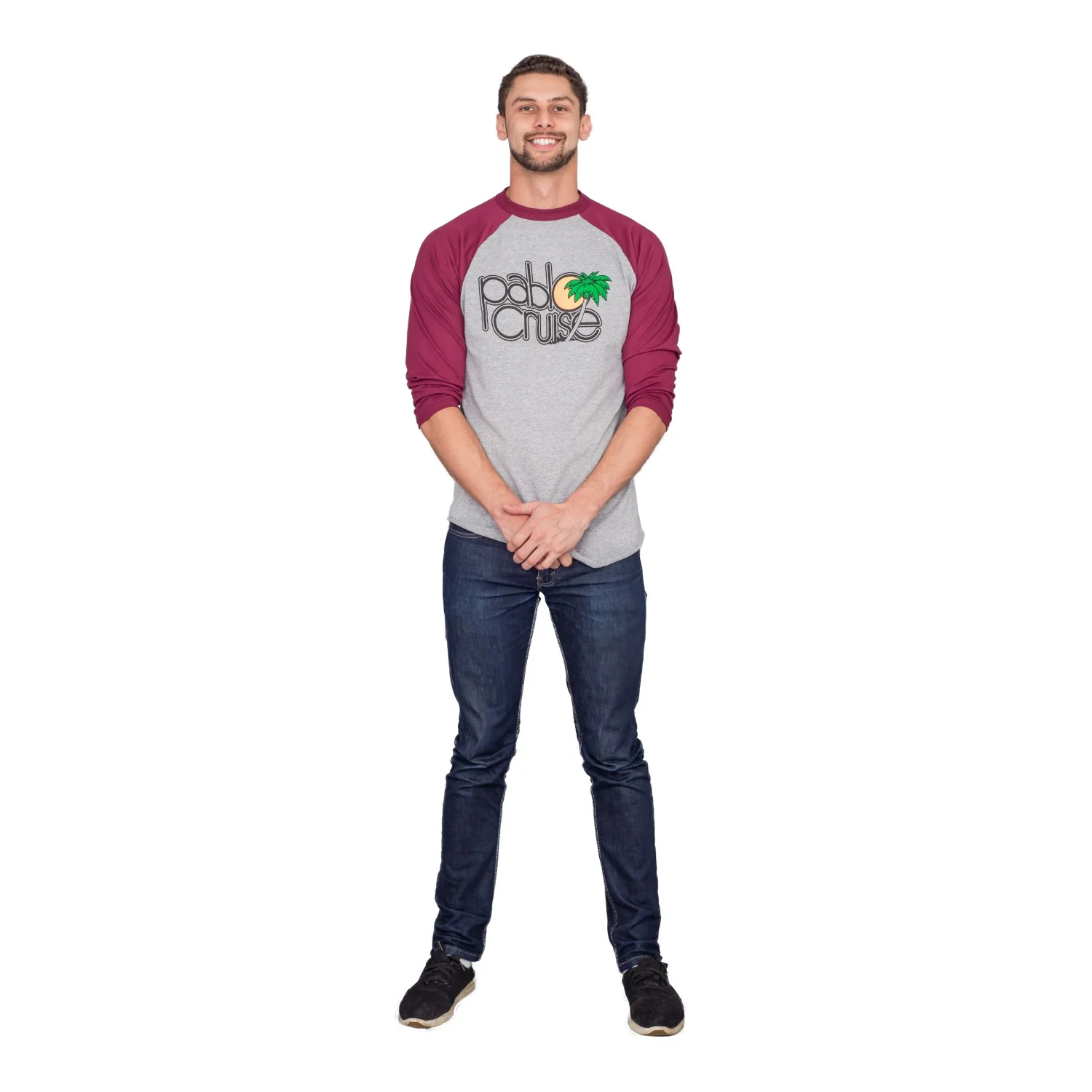 Step Bros Pablo Cruise Adult Gray and Maroon Raglan Funny Movie T-Shirt Tee - Image 3