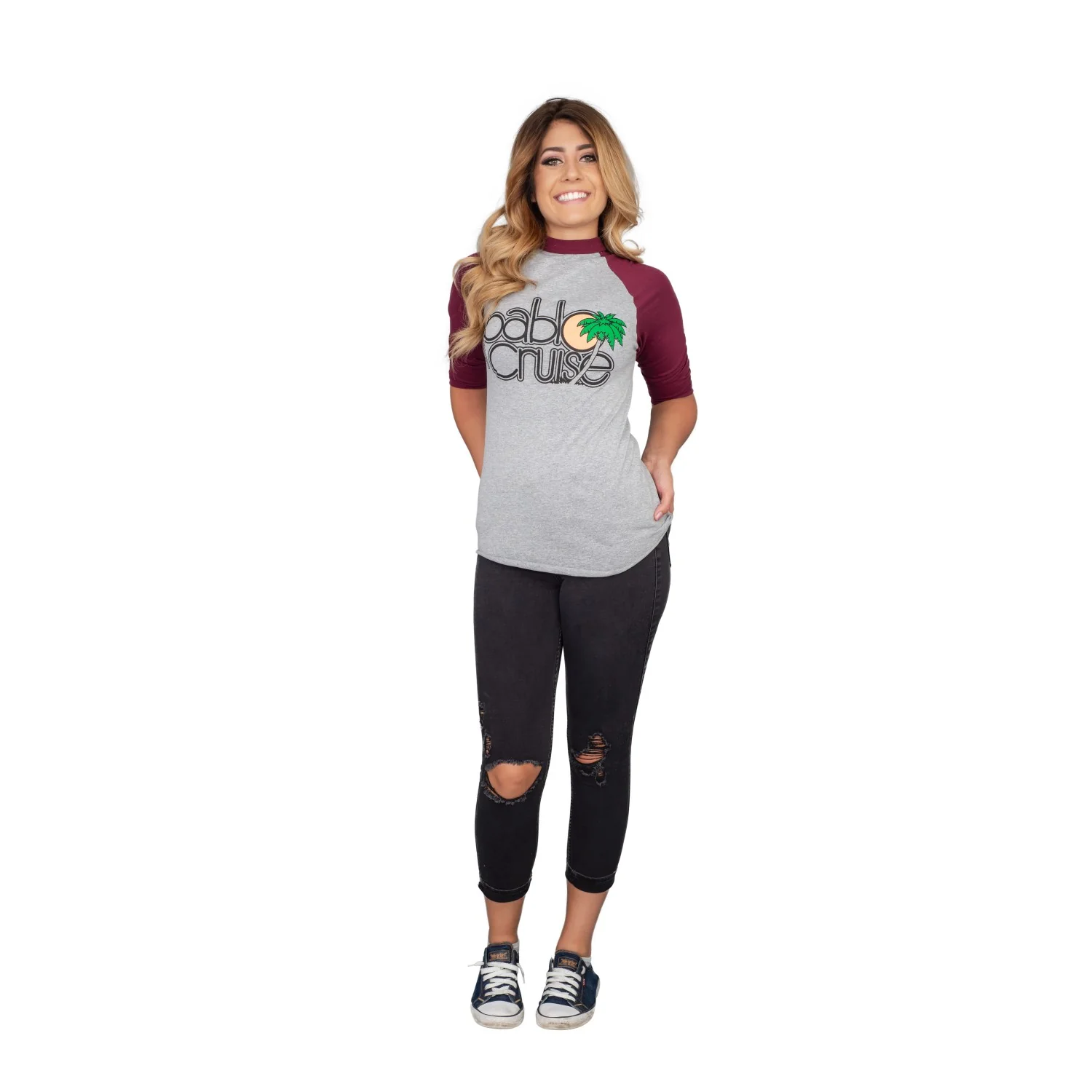 Step Bros Pablo Cruise Adult Gray and Maroon Raglan Funny Movie T-Shirt Tee - Image 4