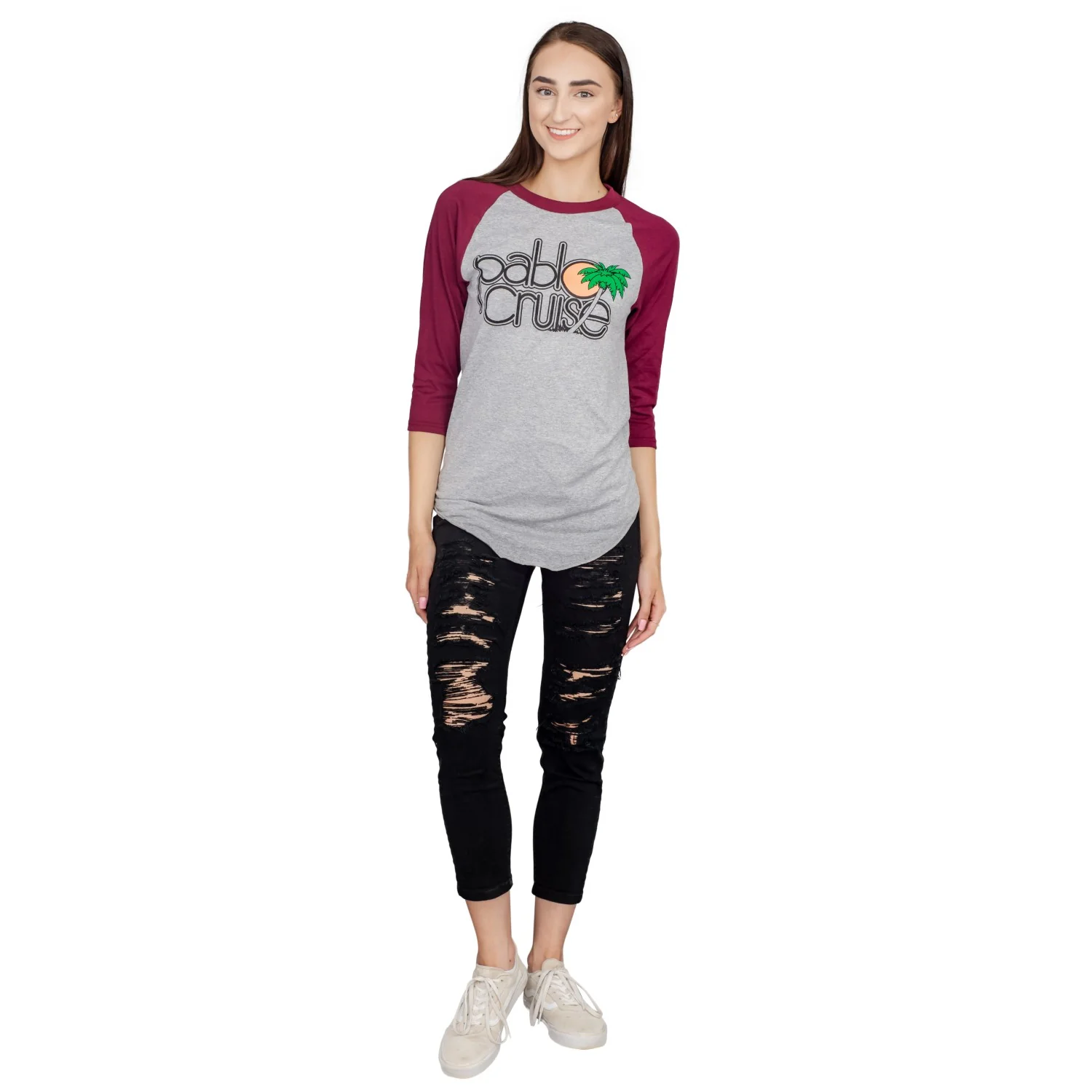 Step Bros Pablo Cruise Adult Gray and Maroon Raglan Funny Movie T-Shirt Tee - Image 6