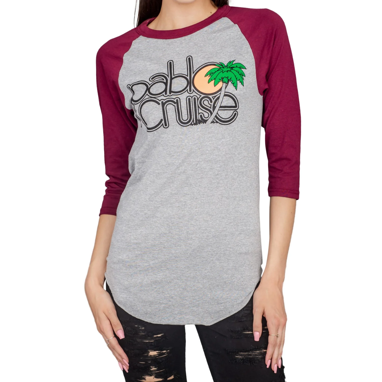 Step Bros Pablo Cruise Adult Gray and Maroon Raglan Funny Movie T-Shirt Tee - Image 9