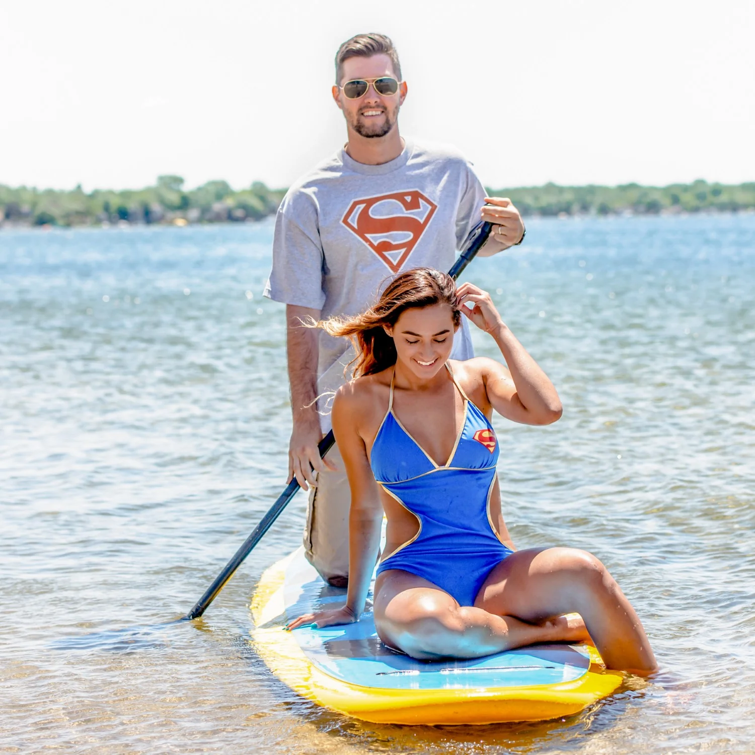 Superman Red-Orange Shield Adult T-Shirt - Image 4