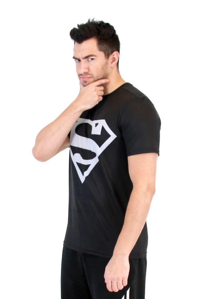 Superman Silver Logo Performance Athletic T-Shirt - Image 2