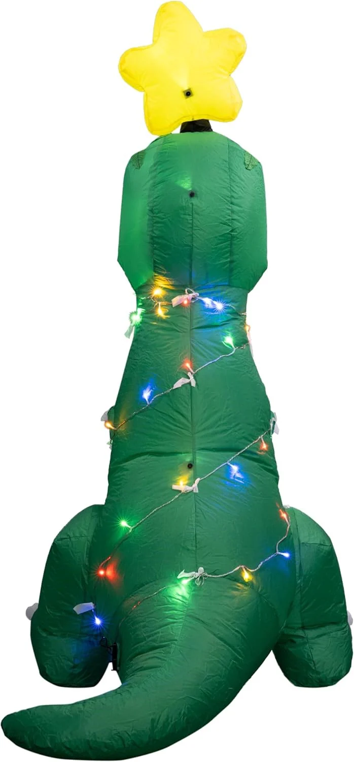 T-Rex Dino Funny Indoor/Outdoor Inflatable Light Up Xmas Season Yard Decoration - Image 5