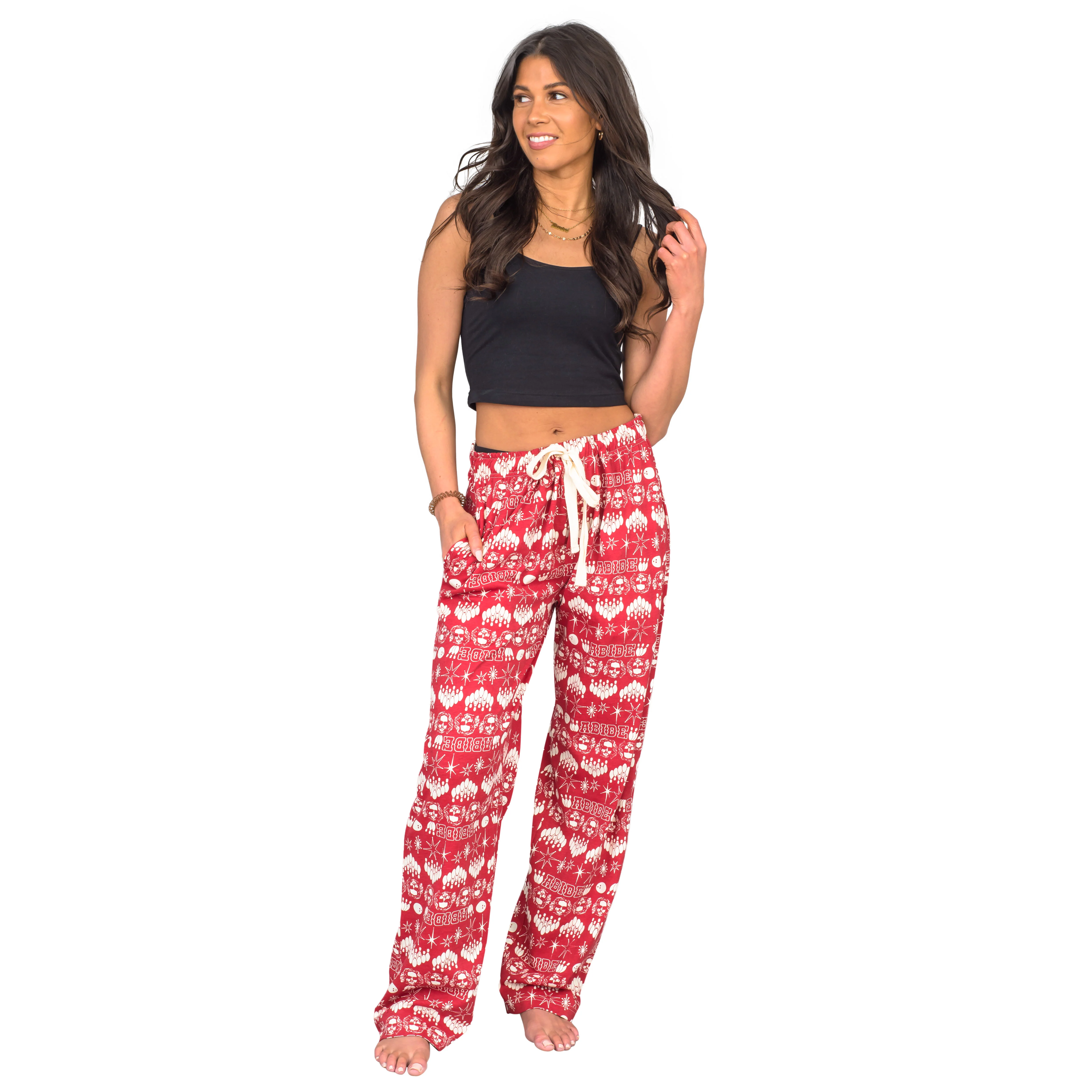 The Big Lebowski Bowling Pins Red Lounge Pants - Image 6