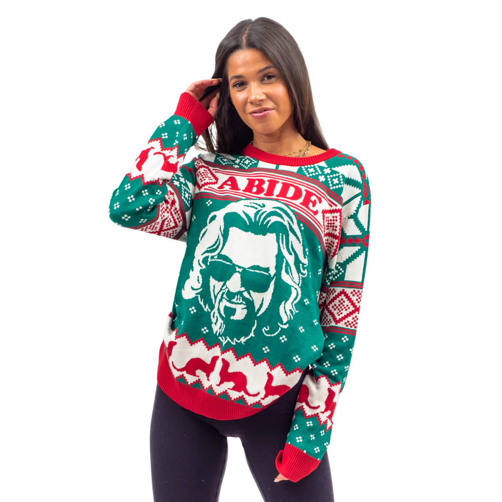 The Big Lebowski Dude Abide Marmot Bowling Unisex Ugly Christmas Sweater