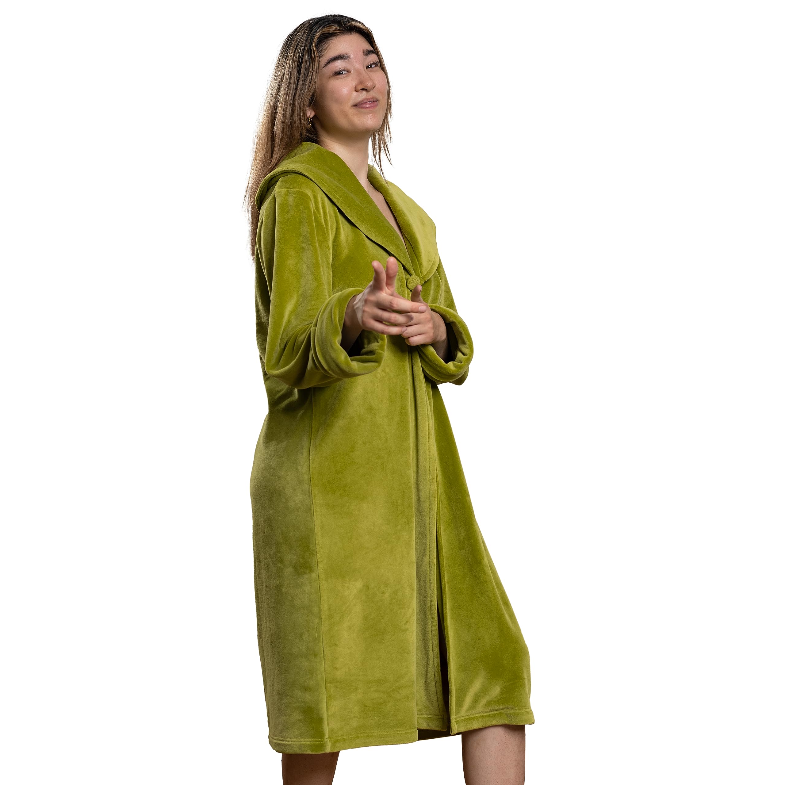 The Dude and Maude Robe Cosplay Full Length Long Olive Green Robe - Image 3