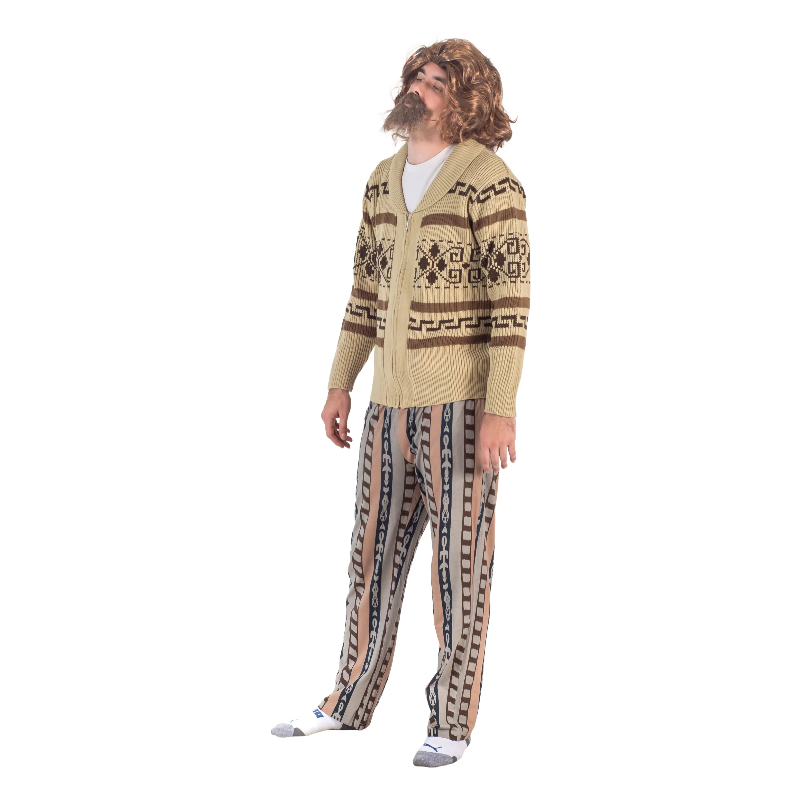 The Dude Lebowski Bowling Movie Character Cardigan Sweater and Lounge Pants Halloween Costume Set - Image 5