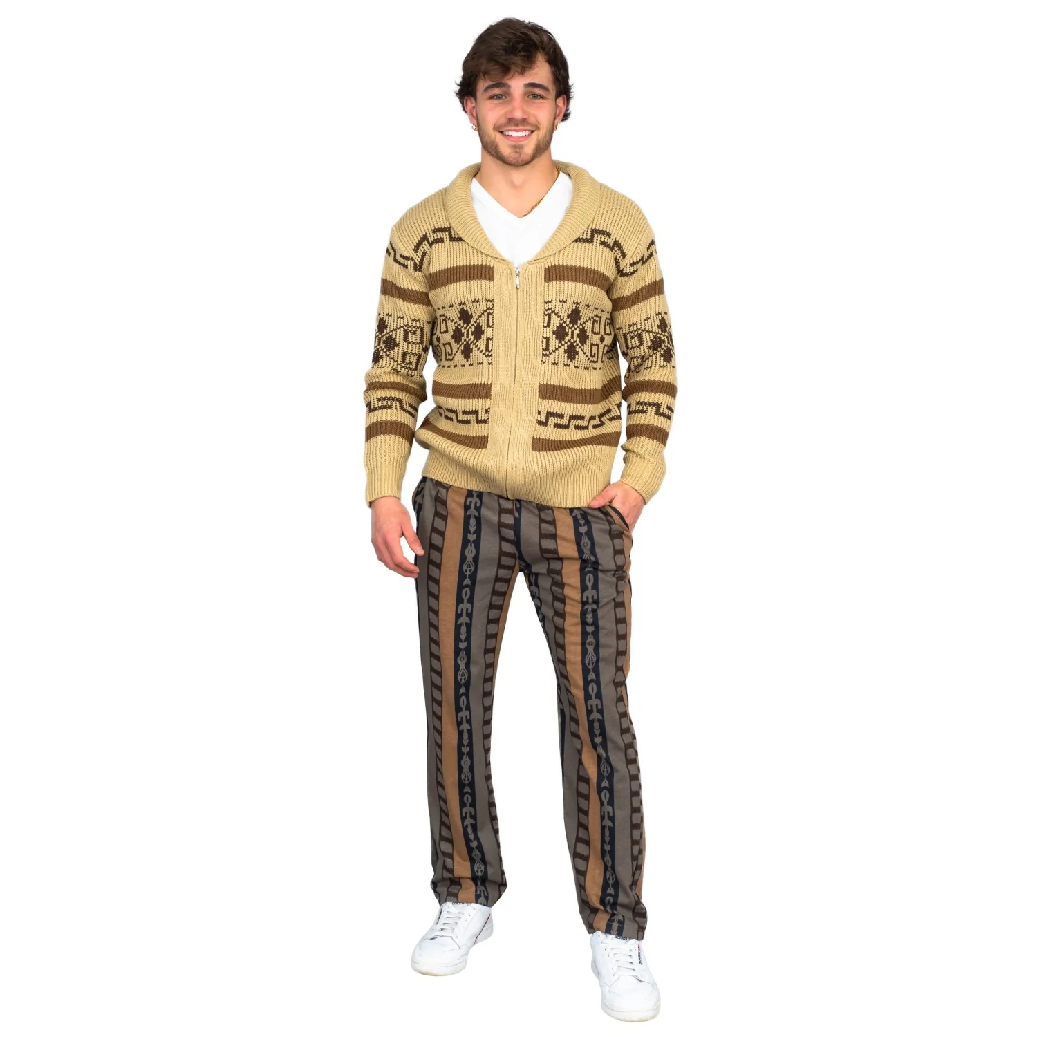 The Dude Lebowski Bowling Movie Character Cardigan Sweater and Lounge Pants Halloween Costume Set - Image 8
