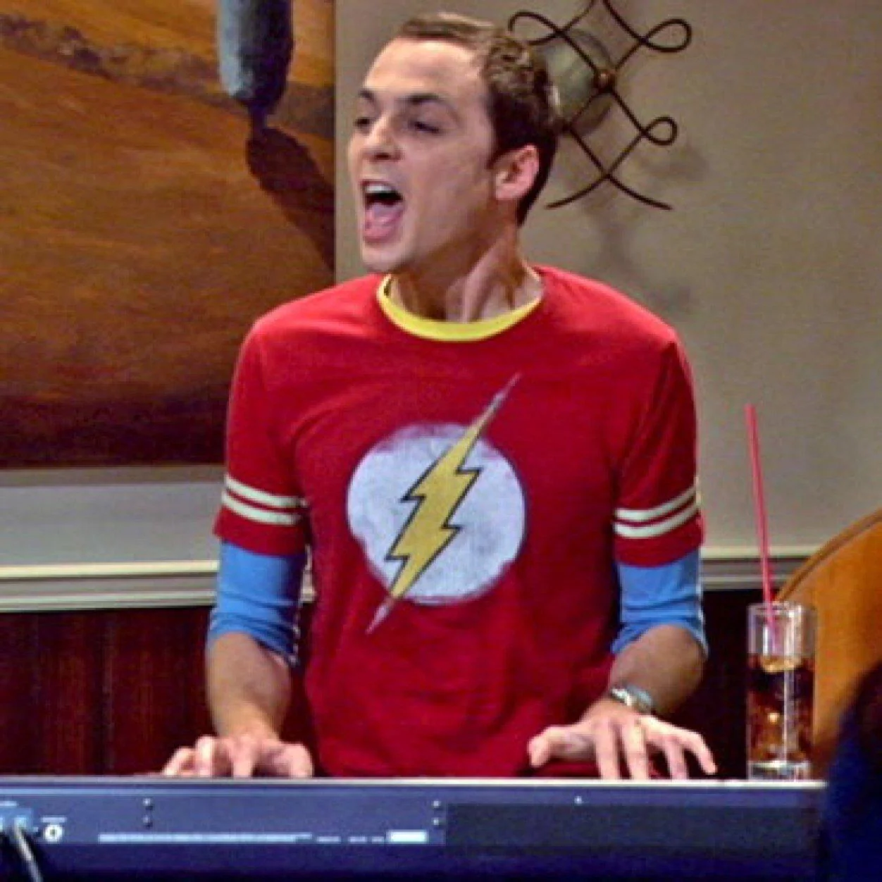 The Flash Distressed Logo With Striped Sleeves T-shirt - Image 2