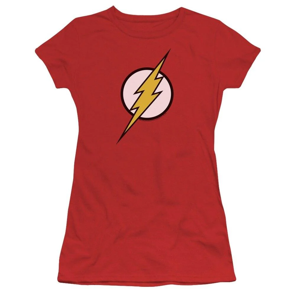 The Flash Lightning Bolt Logo Red Juniors T-Shirt