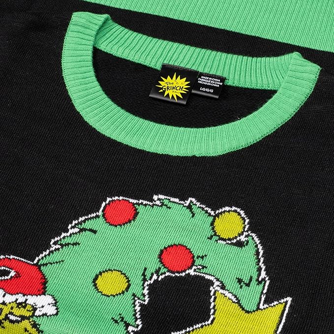 The Grinch Bend Tree with Gifts Adult Knitted Ugly Christmas Sweater - Image 8