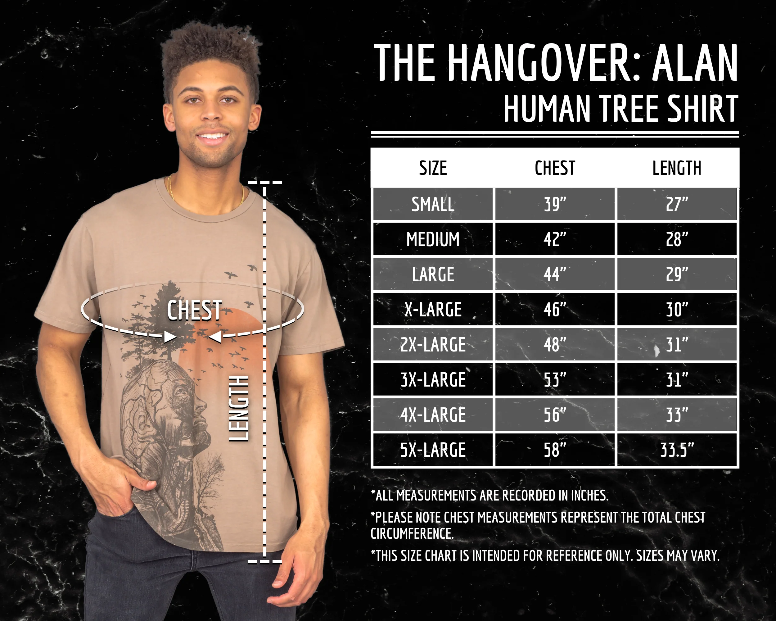 The Hangover Alan Human Tree Dark Khaki T-Shirt - Image 10