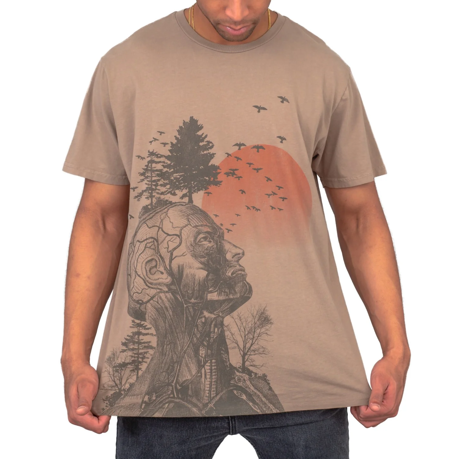 The Hangover Alan Human Tree Dark Khaki T-Shirt - Image 3