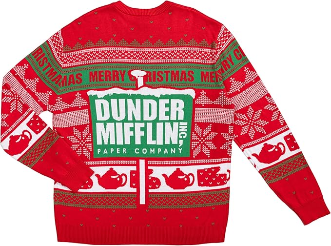 The Office Dunder Mifflin Paper Company Merry Snow Ugly Christmas Sweater - Image 2