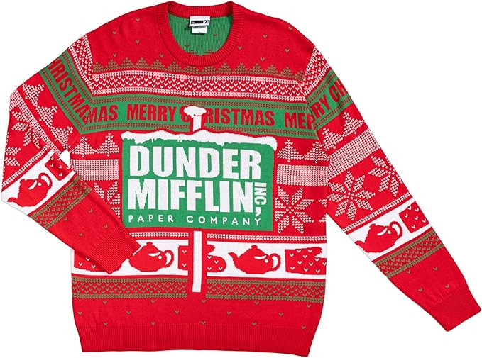 The Office Dunder Mifflin Paper Company Merry Snow Ugly Christmas Sweater - Image 4