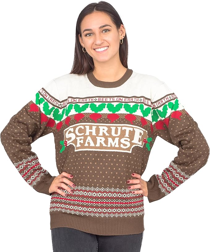 The Office TV Series Dwight Schrute Farms Beets Ugly Christmas Sweater - Image 2