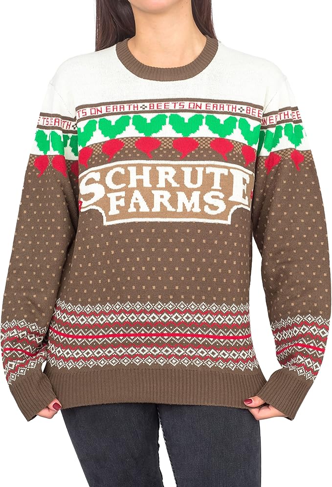 The Office TV Series Dwight Schrute Farms Beets Ugly Christmas Sweater - Image 4