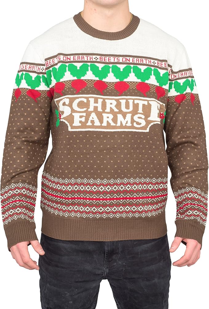 The Office TV Series Dwight Schrute Farms Beets Ugly Christmas Sweater - Image 7