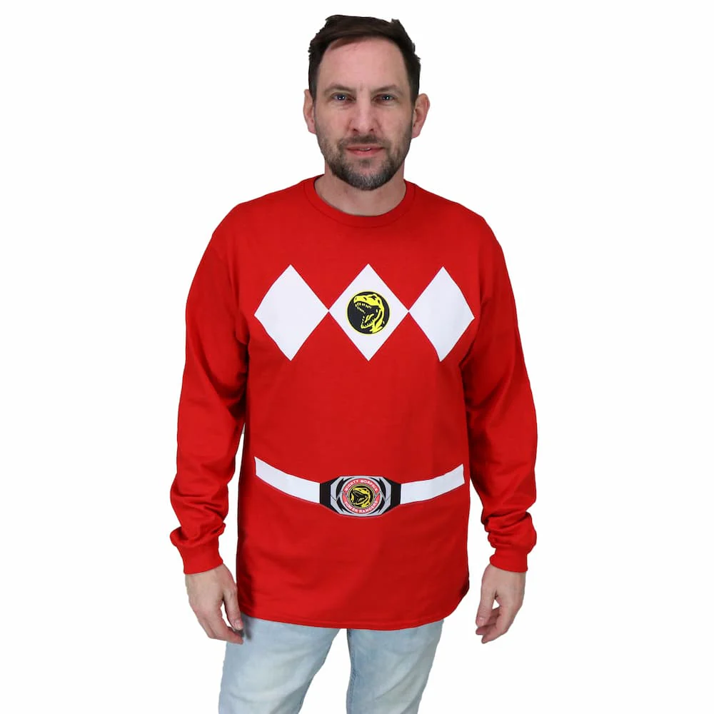 The Power Rangers Long Sleeve Costume T-shirt and Gloves - Image 5