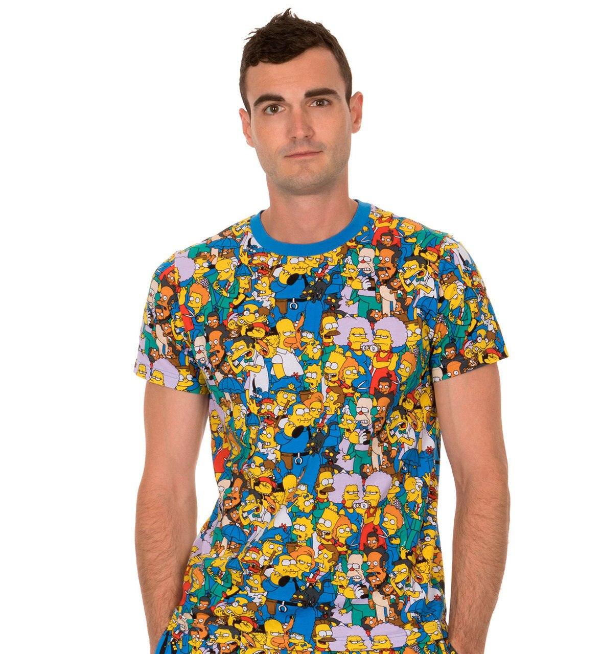The Simpsons Springfield Multi Character Collage T-shirt Tee - Image 2