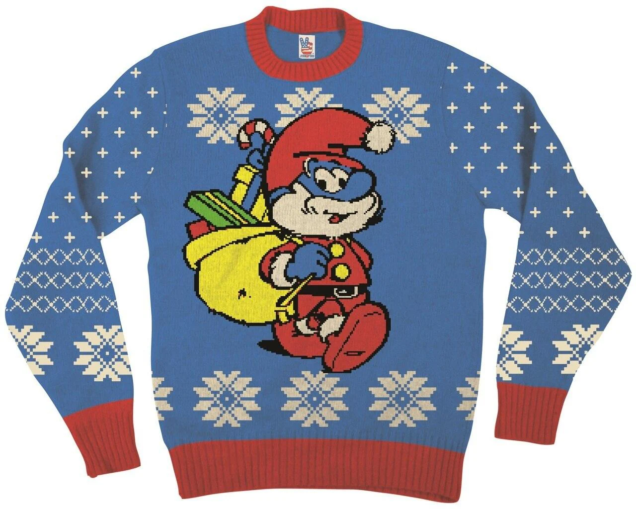 The Smurfs Papa Smurf As Santa Ugly Christmas Sweater - Image 5