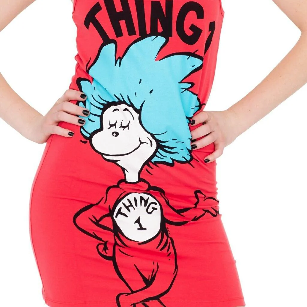 Thing 1 or Thing 2 Seuss Tunic Tank Halloween Cosplay Costume Dress - Image 5