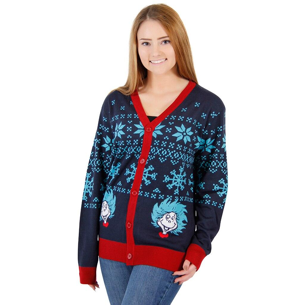 Things 1 & 2 Ugly Christmas Sweater Cardigan - Image 4
