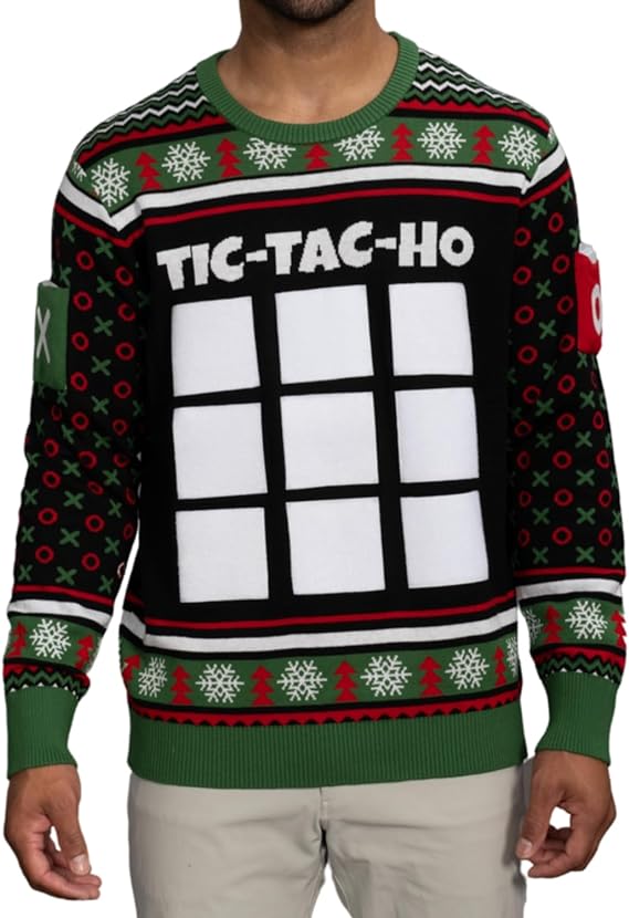 Tic Tac Ho Festive Holiday Party Game Wear Sweater - Image 2