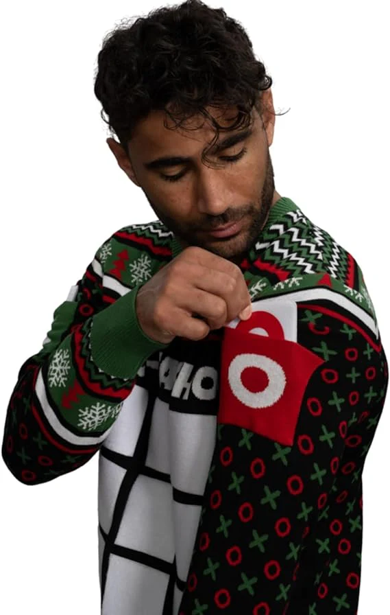 Tic Tac Ho Festive Holiday Party Game Wear Sweater - Image 4