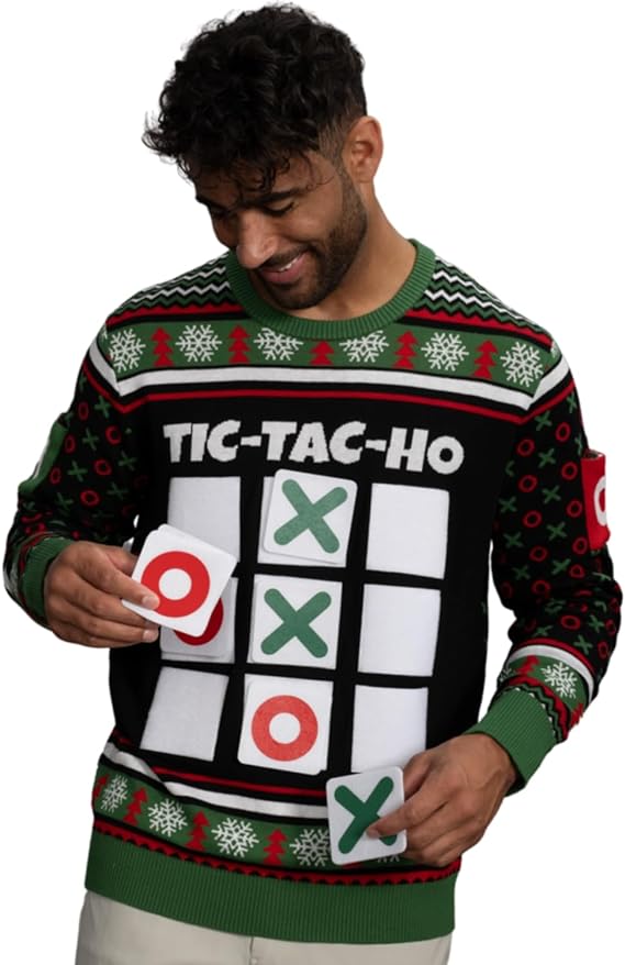 Tic Tac Ho Festive Holiday Party Game Wear Sweater - Image 6