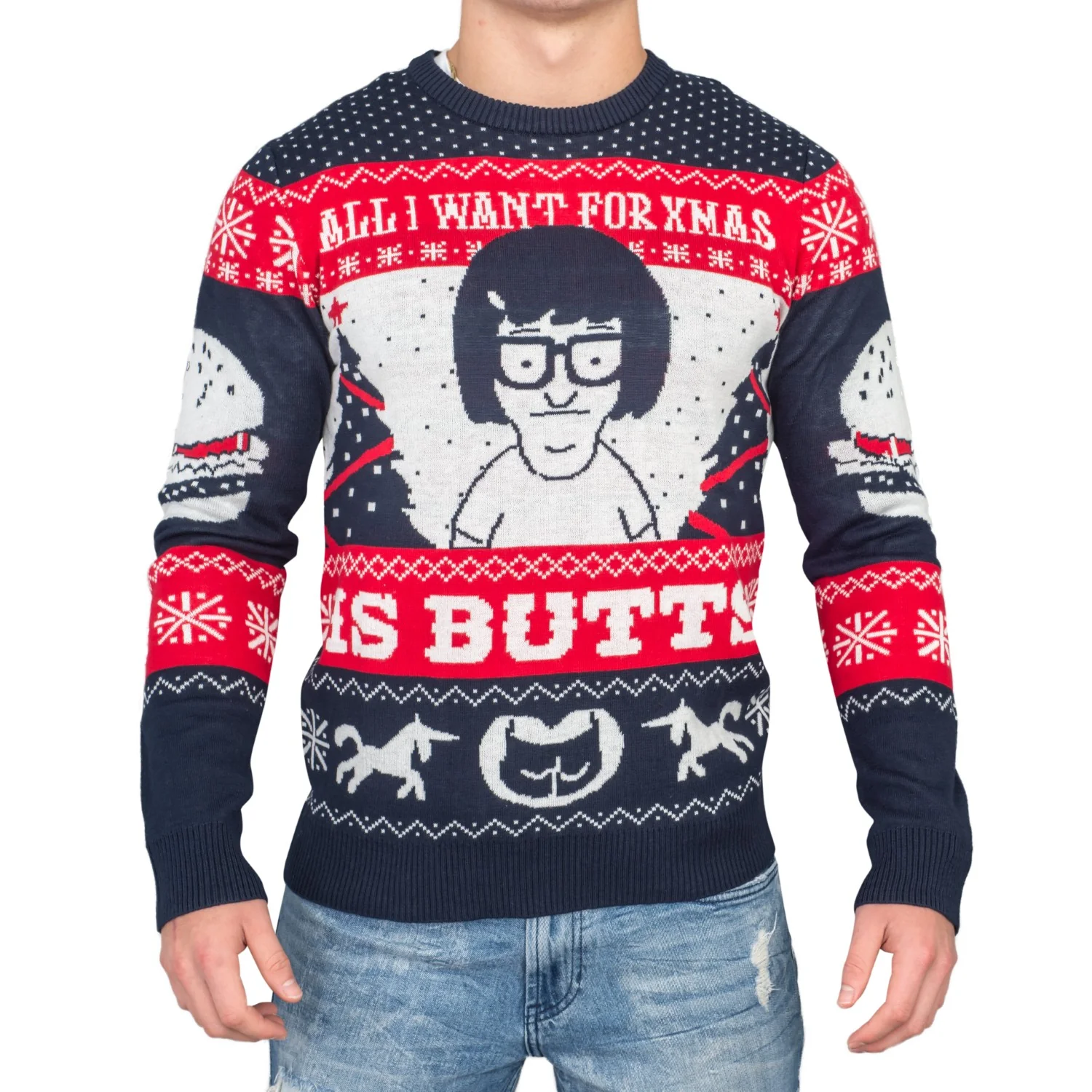 Tina All I Want for Xmas...Bob's Burgers Funny Christmas Sweater - Image 5