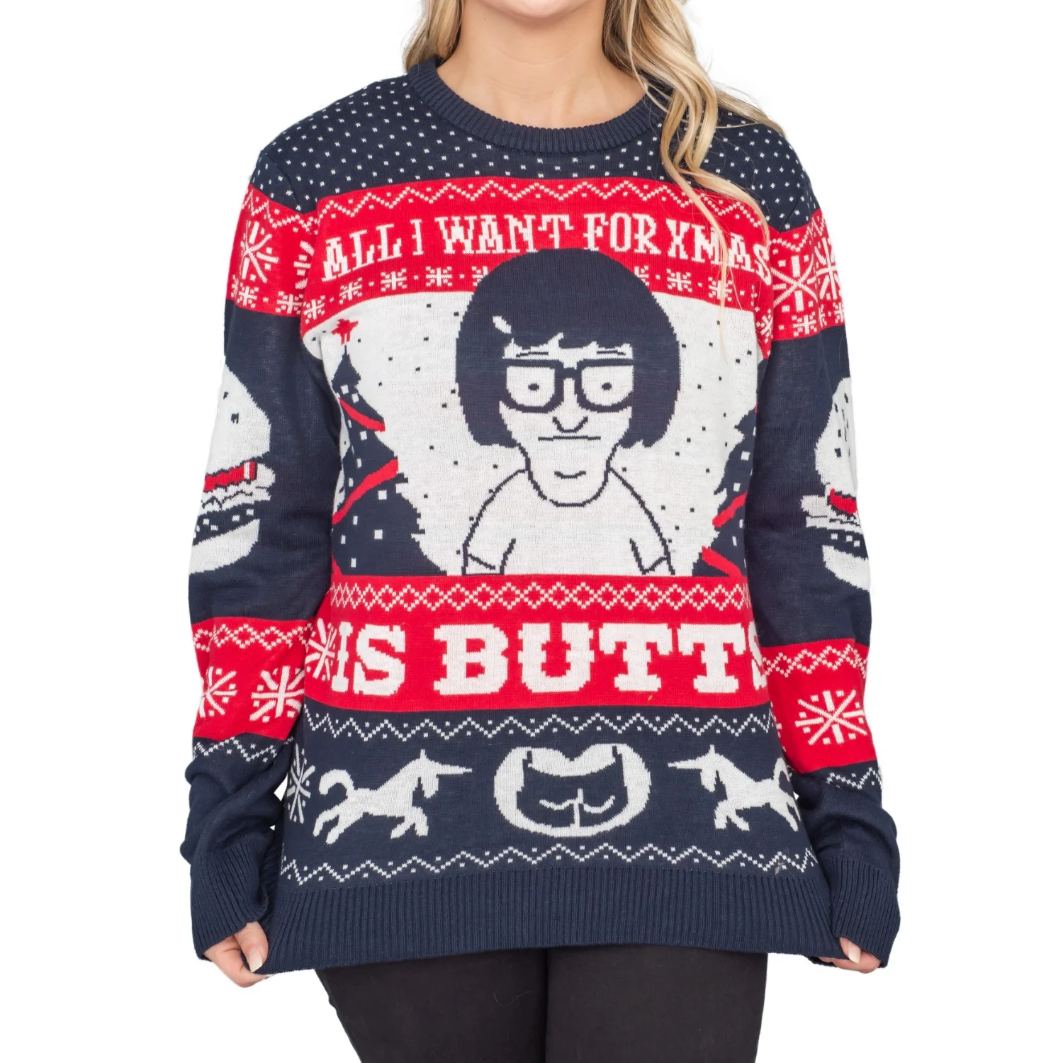 Tina All I Want for Xmas...Bob's Burgers Funny Christmas Sweater - Image 6