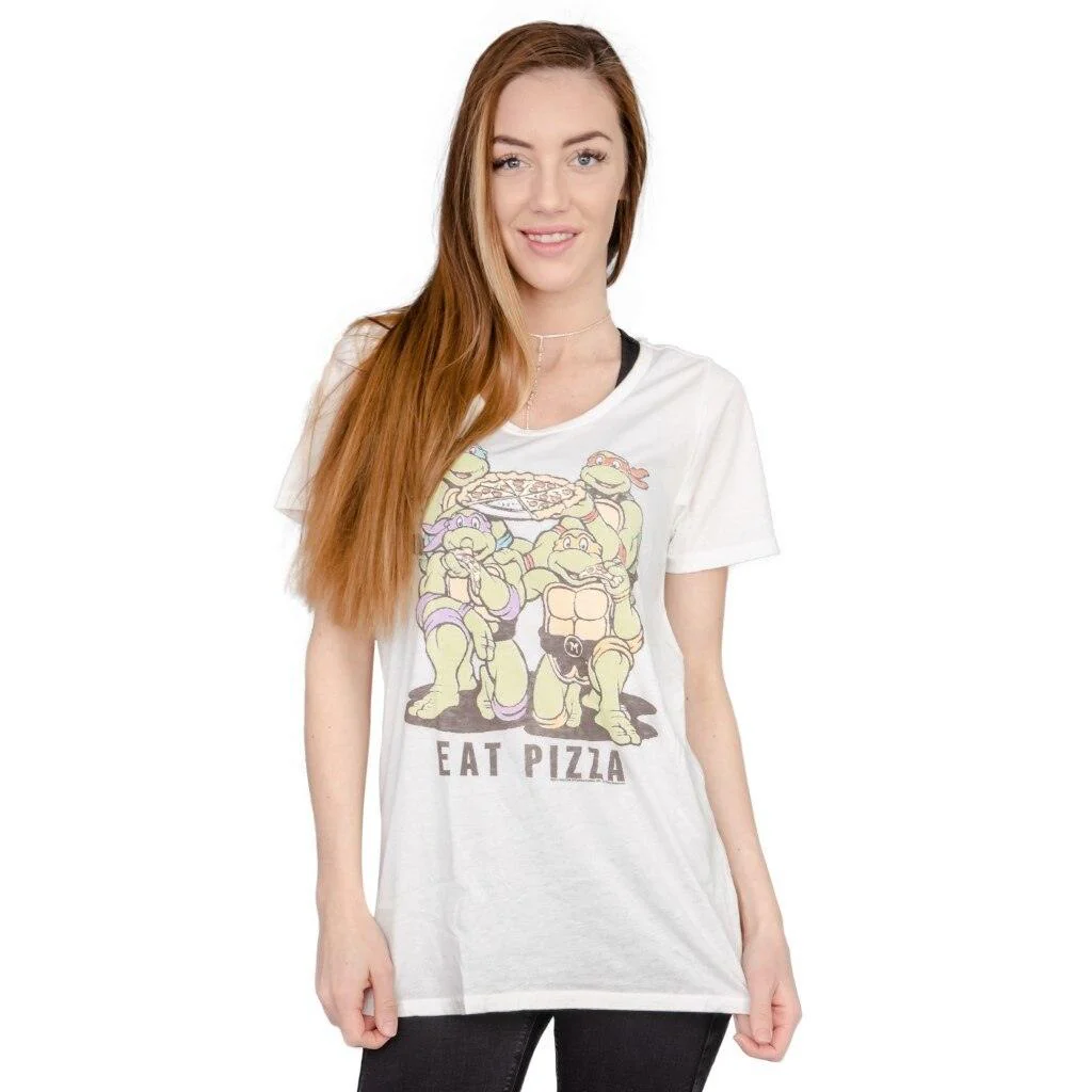 TMNT Eat Pizza Juniors T-Shirt - Image 3