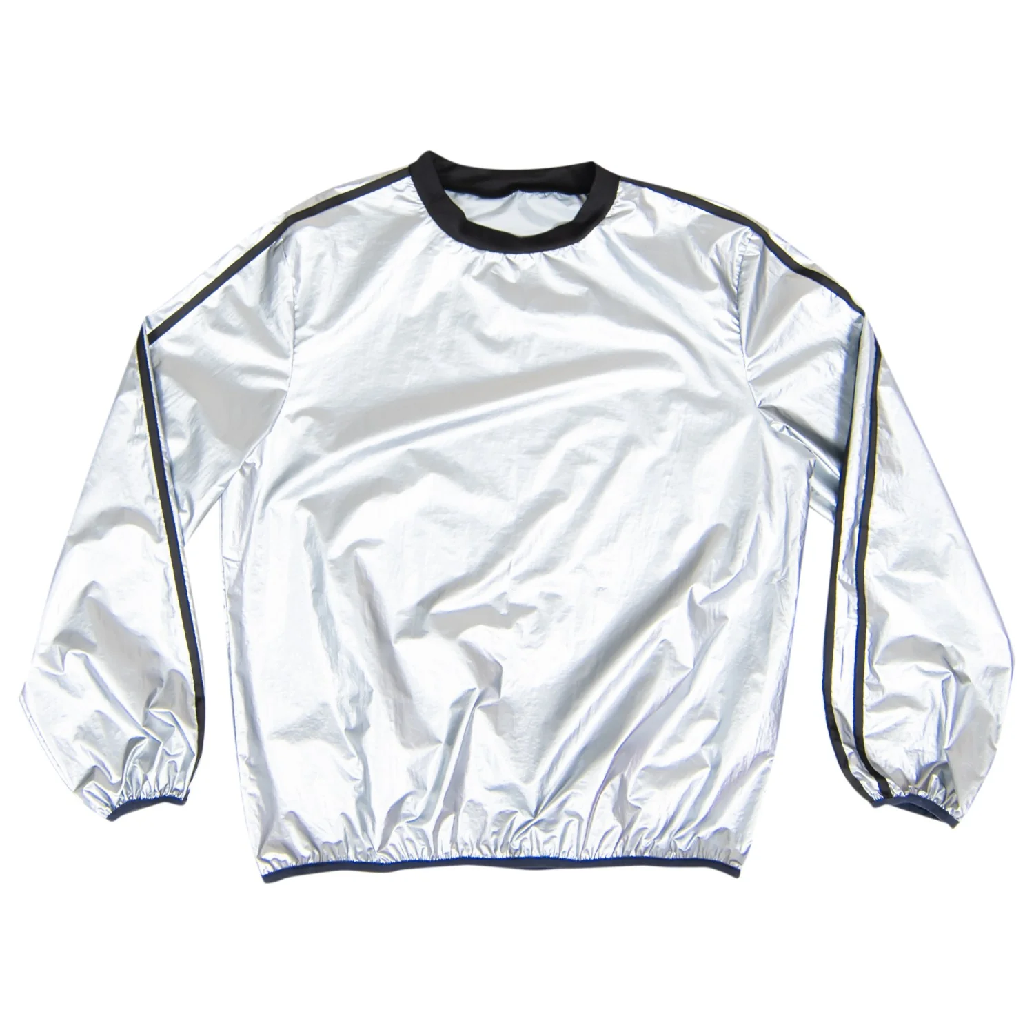 Todd and Margo Shiny Silver 2 Piece Workout Top and Pants Halloween Costume Set - Image 3
