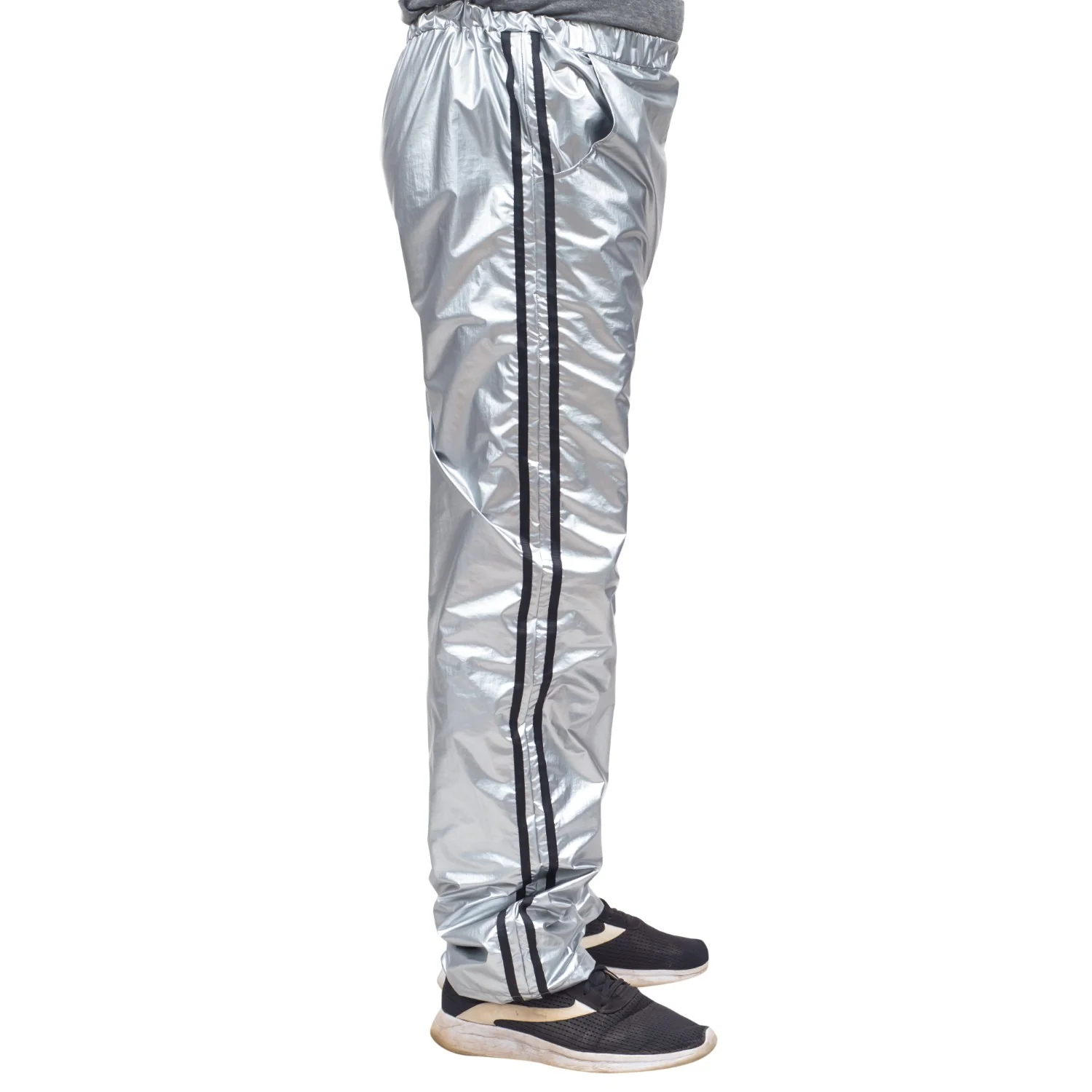 Todd and Margo Shiny Silver 2 Piece Workout Top and Pants Halloween Costume Set - Image 9