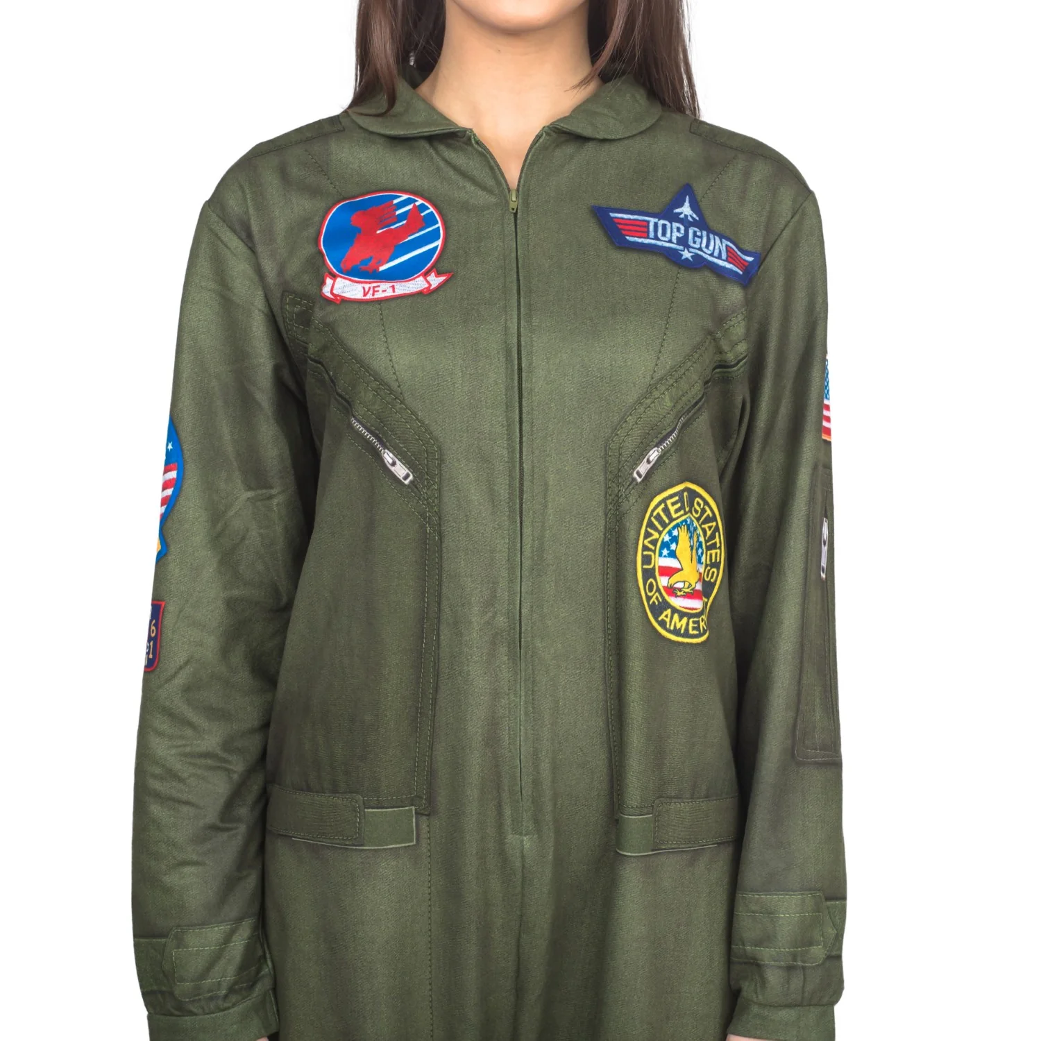 Top Gun Flight Suit Costume Pajama Union Suit - Image 3