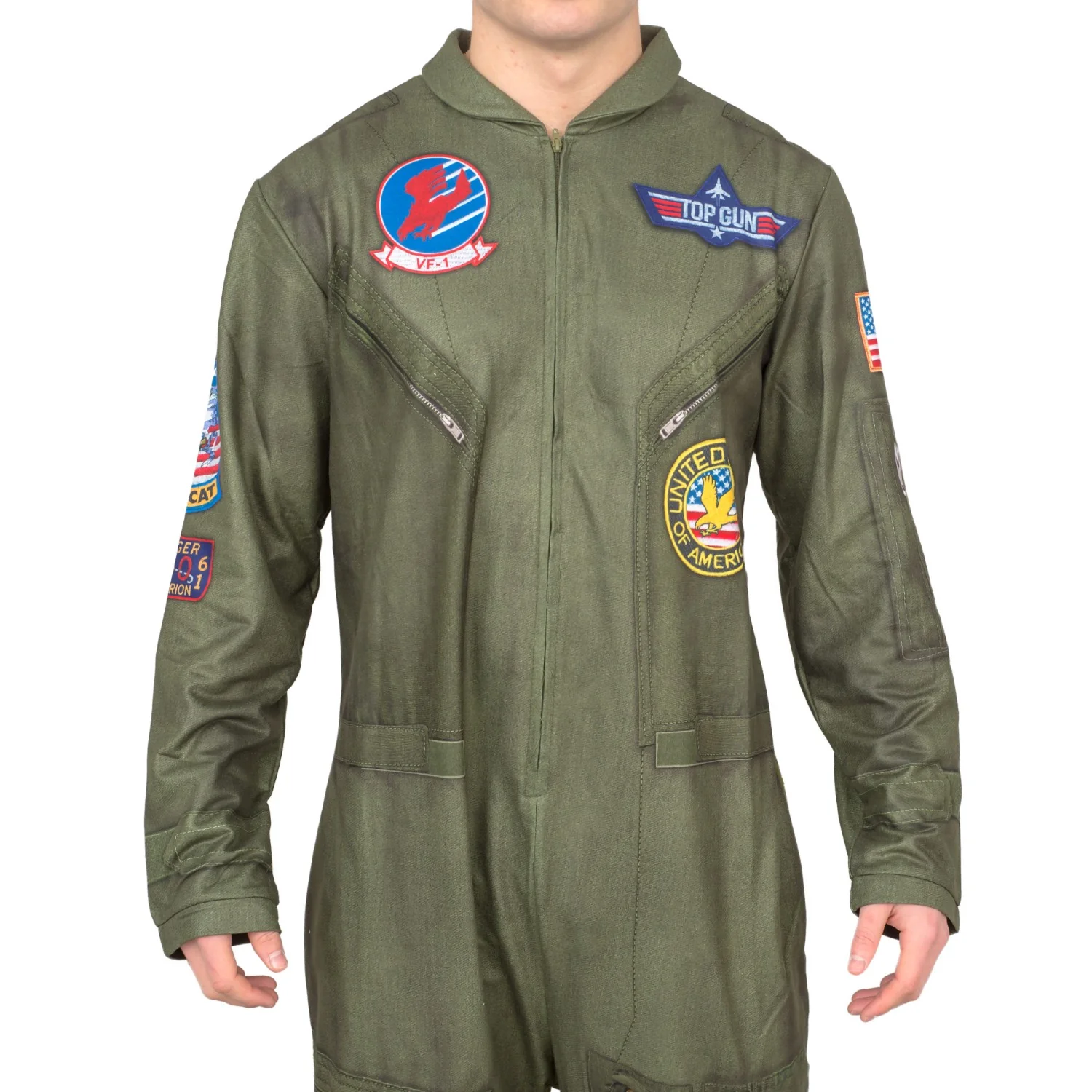 Top Gun Flight Suit Costume Pajama Union Suit - Image 4