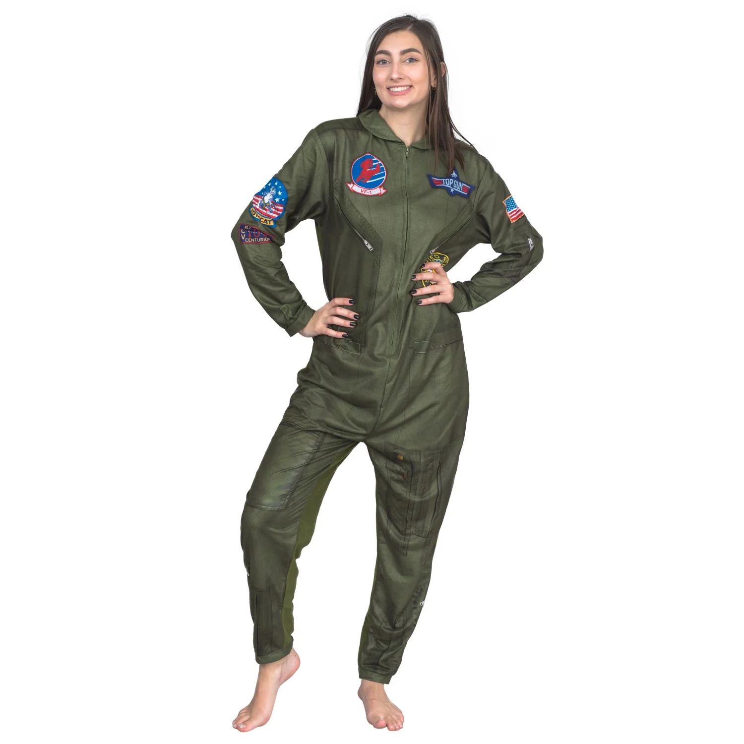 Top Gun Flight Suit Costume Pajama Union Suit - Image 6