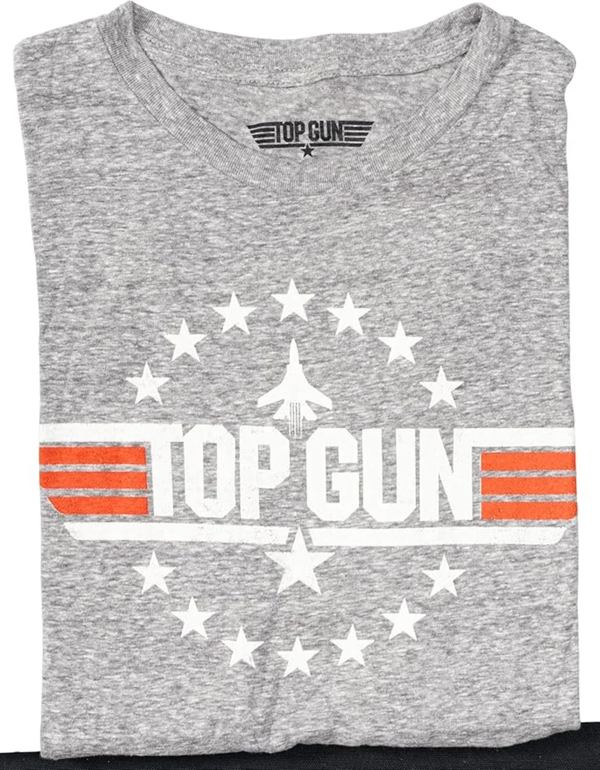 Top Gun Officially Licensed Adult Unisex Logo with Jet and Stars Adult T-Shirt - Image 4