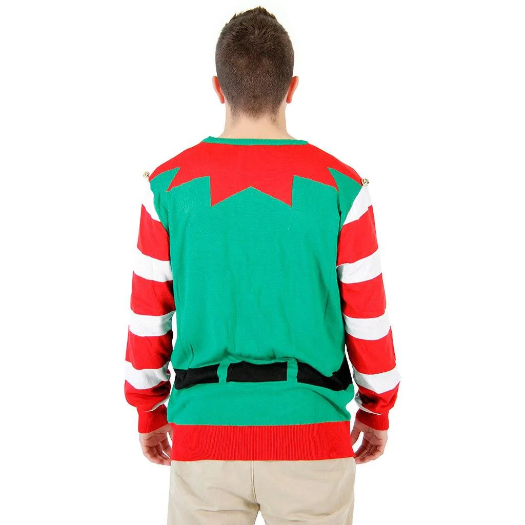 Ugly Christmas Sweater Elf with Bells - Image 2