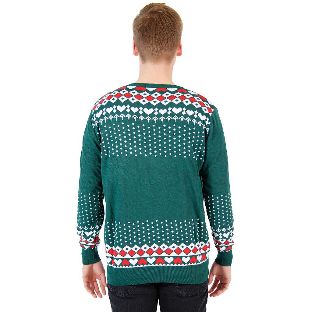Ugly Christmas Sweater Flashing Nose Reindeer Sweater - Image 2