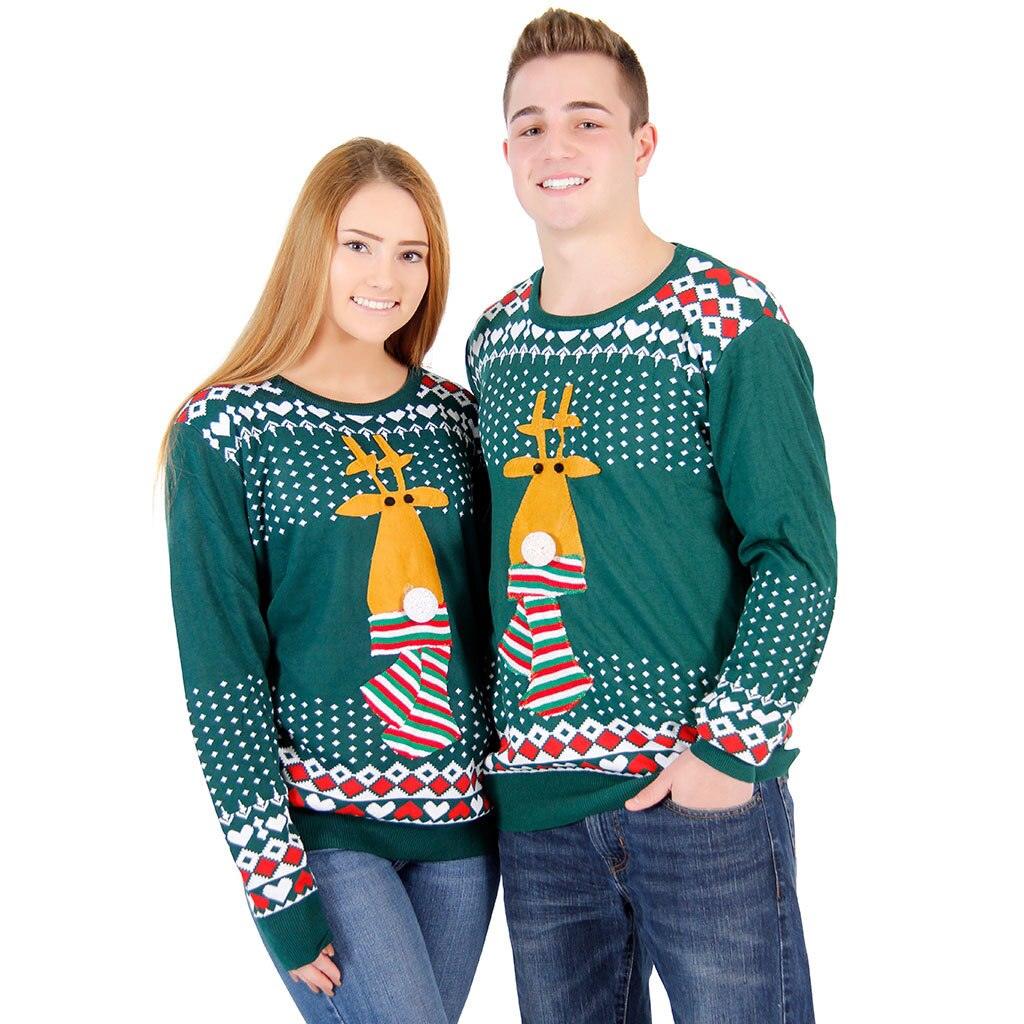 Ugly Christmas Sweater Flashing Nose Reindeer Sweater - Image 3
