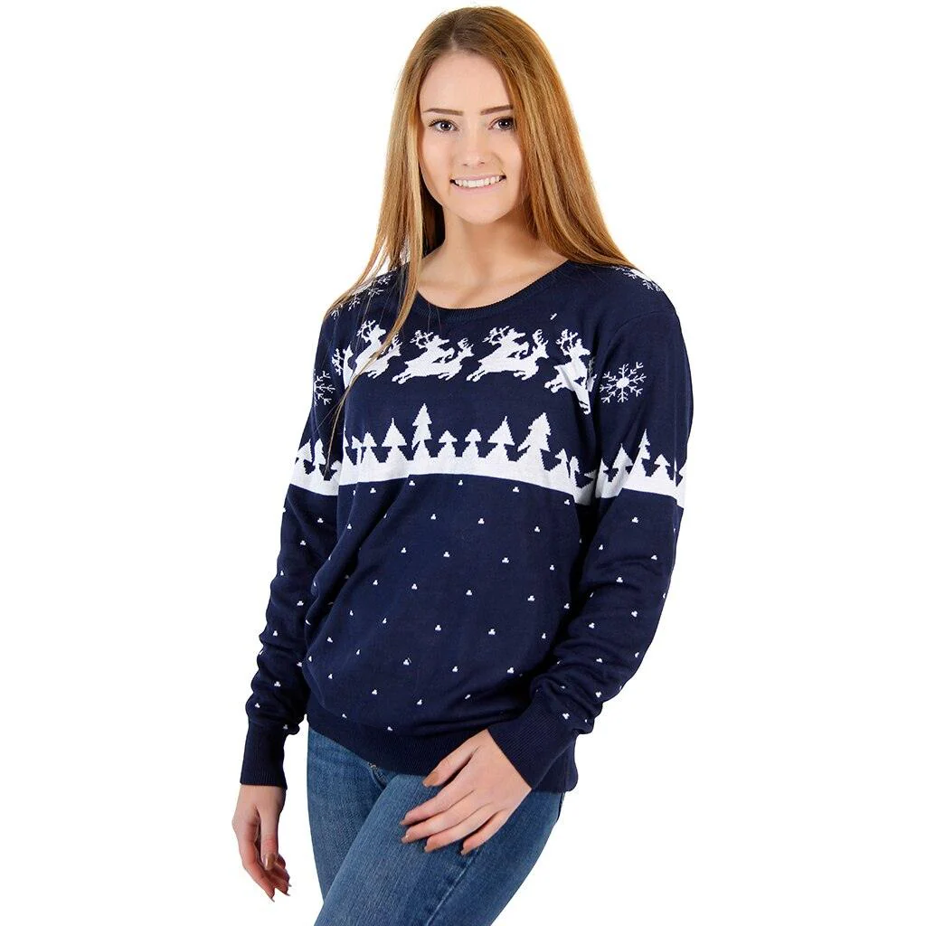 Ugly Christmas Sweater Humping Reindeer and Snow Sweater