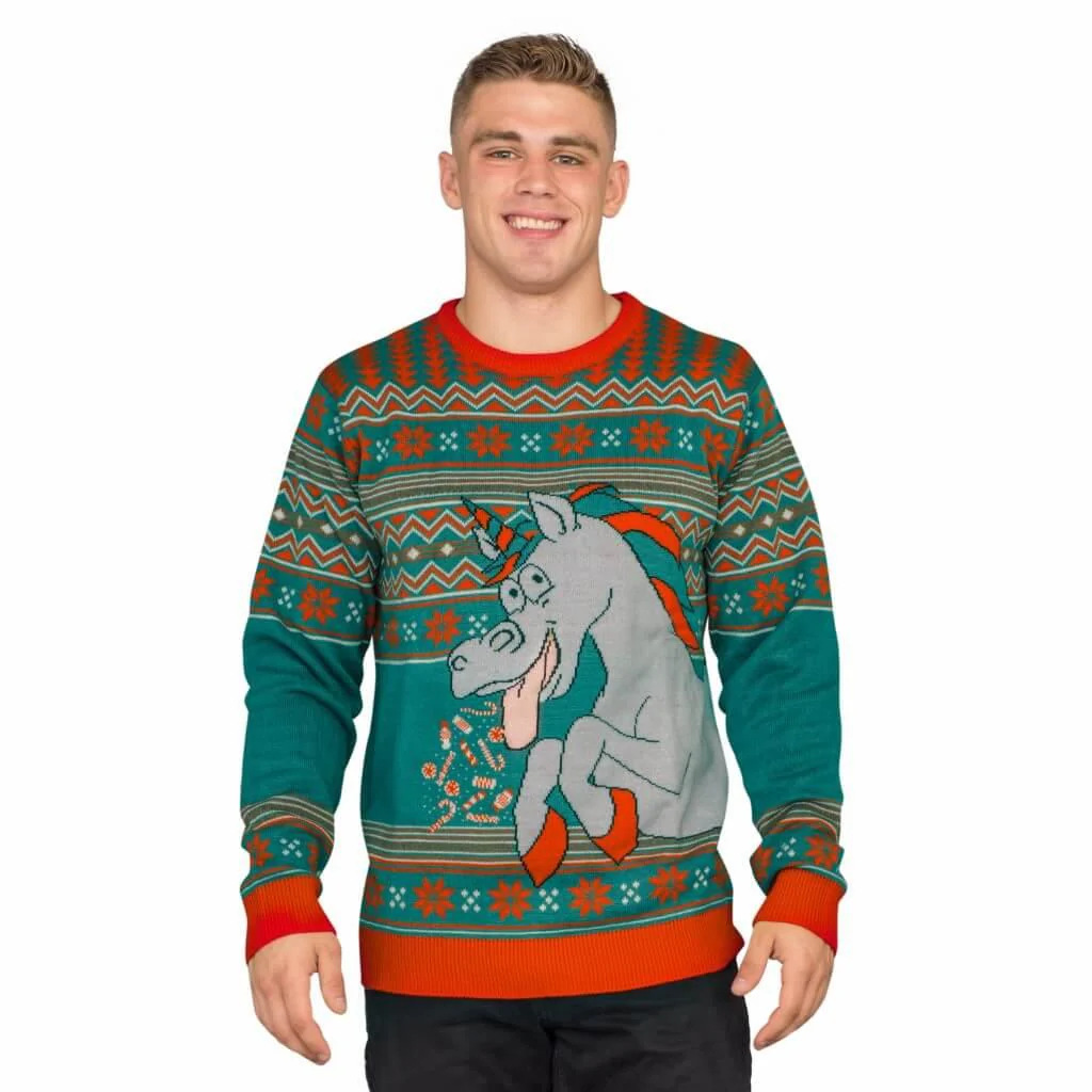 Unicorn Candy Canes and Star Dust Ugly Christmas Sweater - Image 3