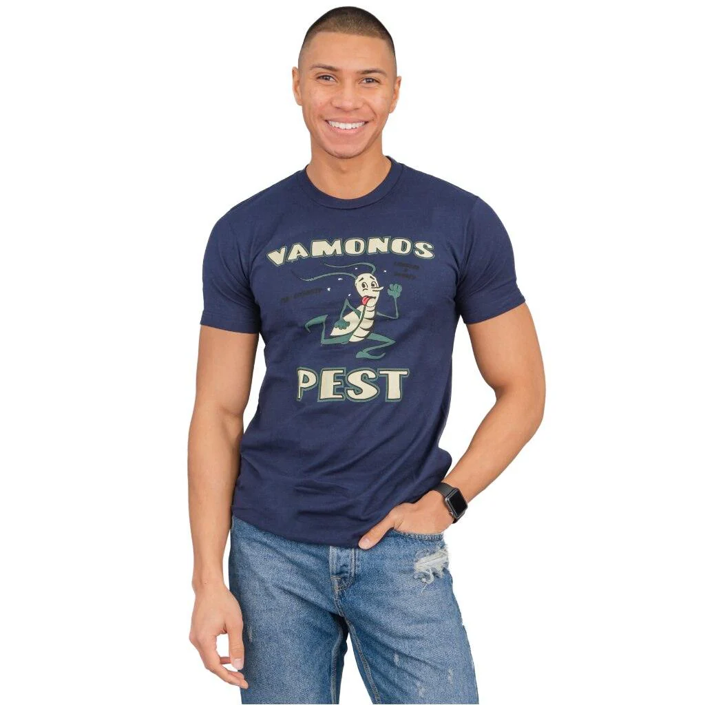 Vamonos Pest Logo Adult Navy T-Shirt - Image 3