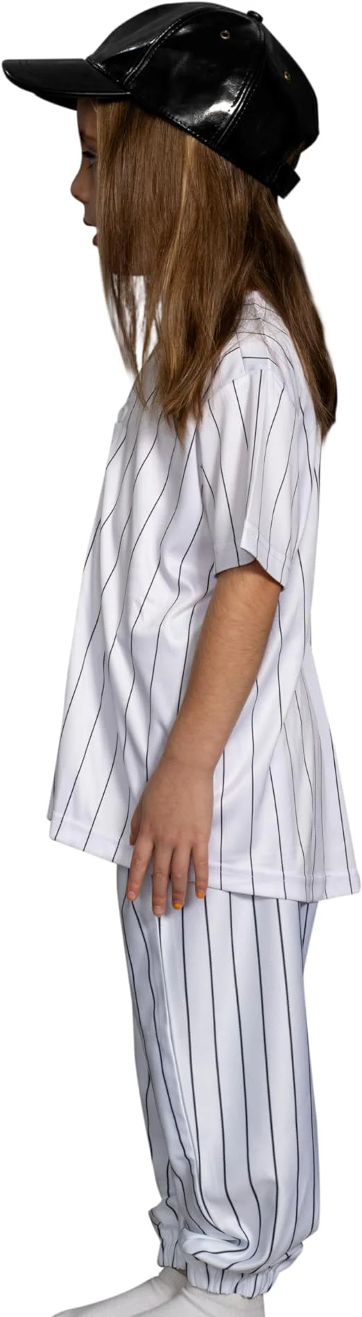 Warriors Baseball Team Pinstriped Jersey Pants and Hat Kids - Image 2