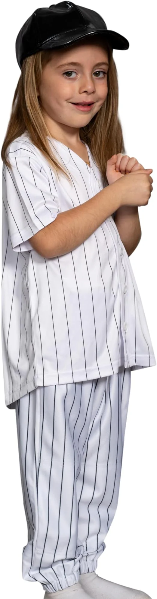Warriors Baseball Team Pinstriped Jersey Pants and Hat Kids - Image 7