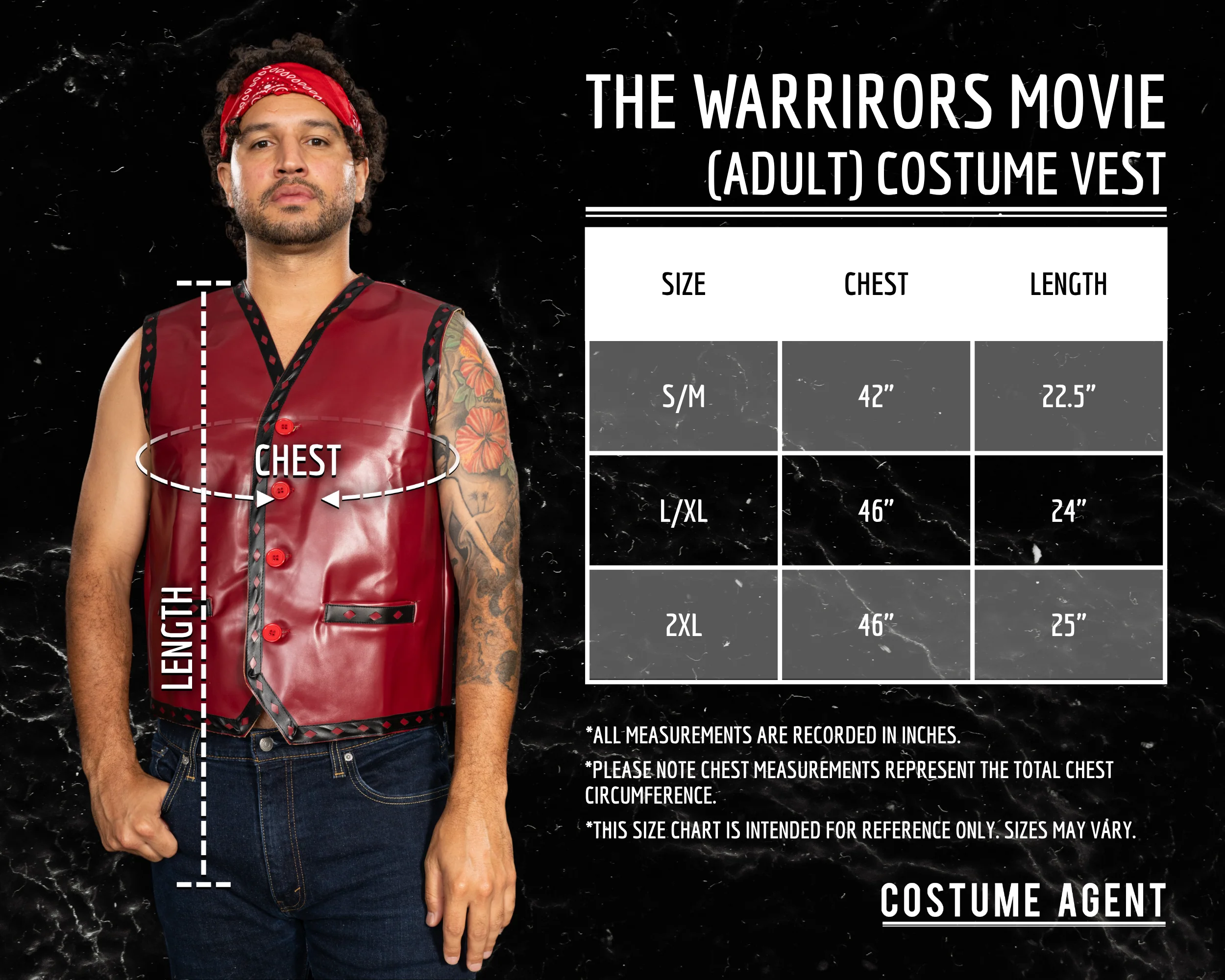 The Warriors Movie Halloween Cosplay Costume Vest and Bandana Set - Image 10