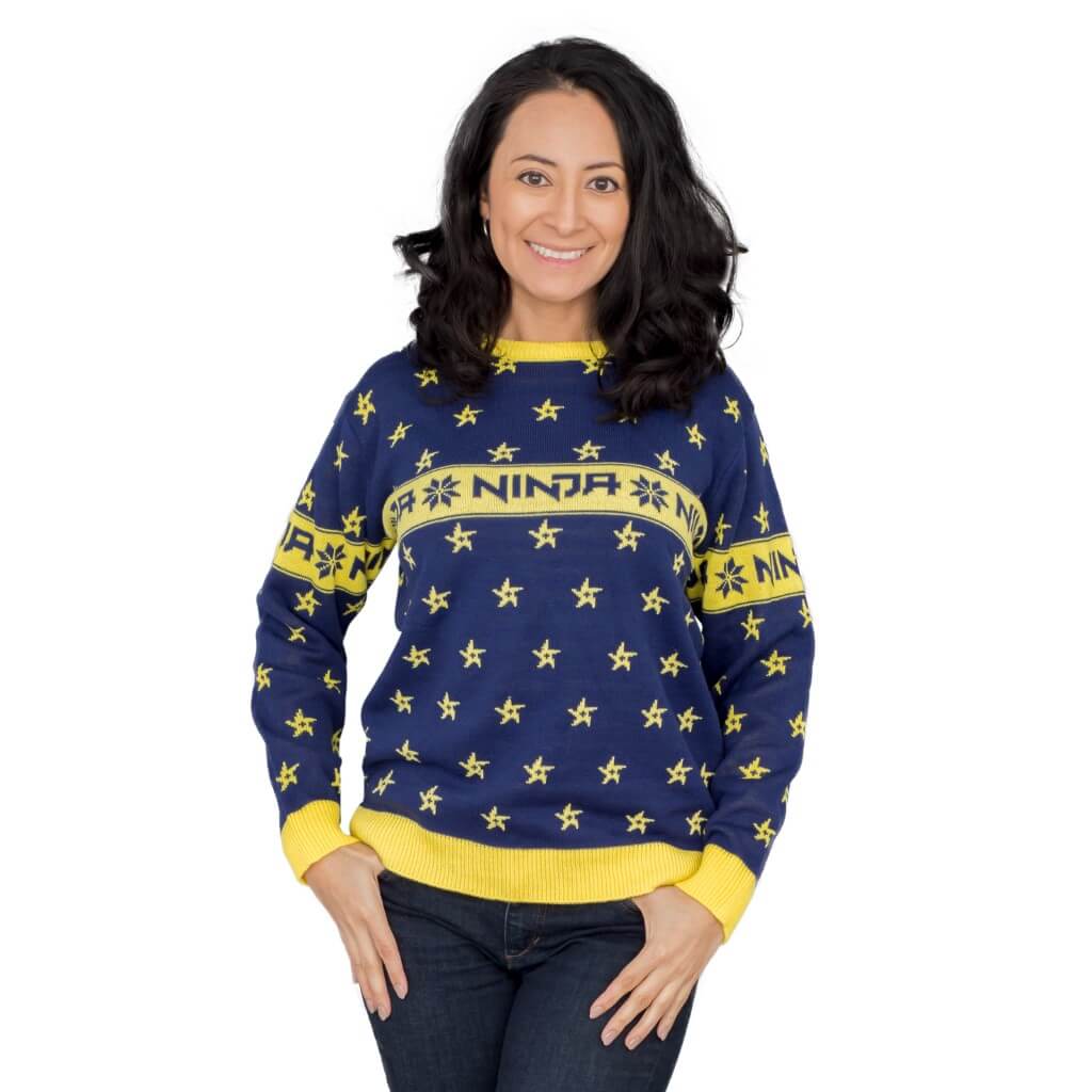 Women's Fortnite Ninja Ugly Christmas Sweater with Shuriken